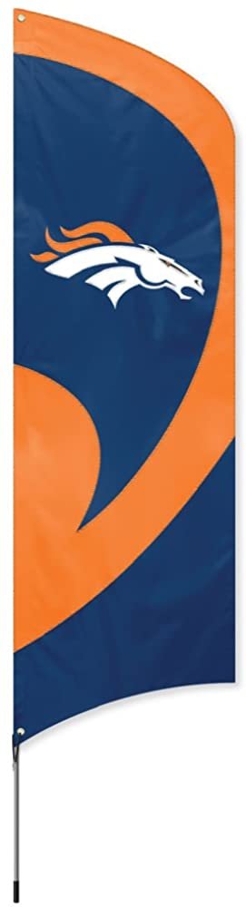 Denver Broncos Tall Team Flag Tailgating Flag Kit 8.5 x 2.5 feet with Pole 1