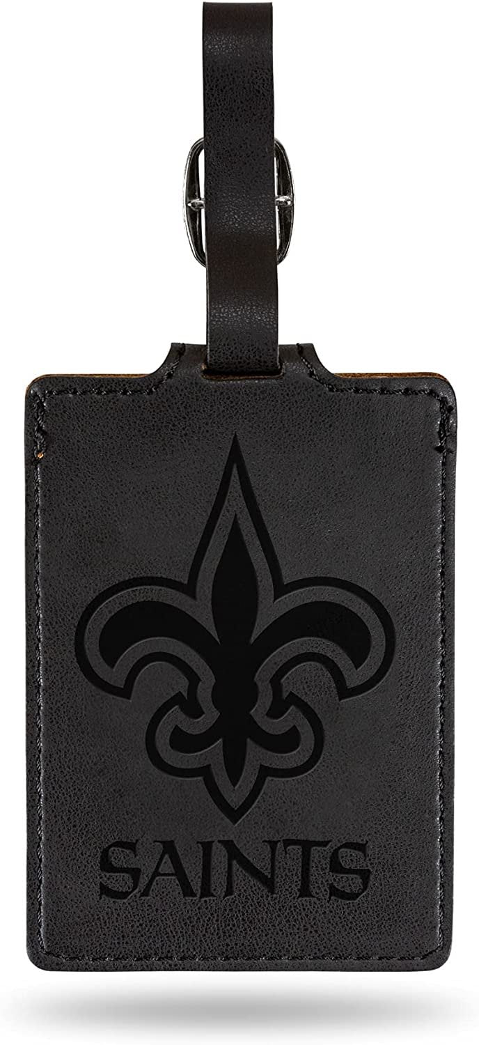New Orleans Saints Luggage Bag Tag Laser Engraved Ultra Suede Includes ID Card 1