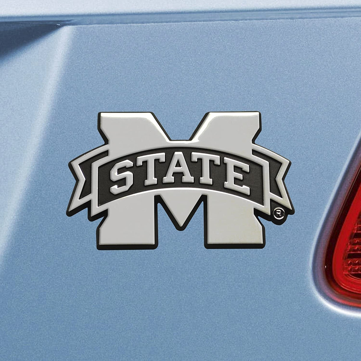 Mississippi State University Solid Metal Raised Auto Emblem Decal Adhesive Backing