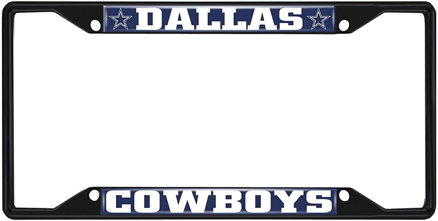 FANMATS 31351 Dallas Cowboys Metal License Plate Frame Black Finish
