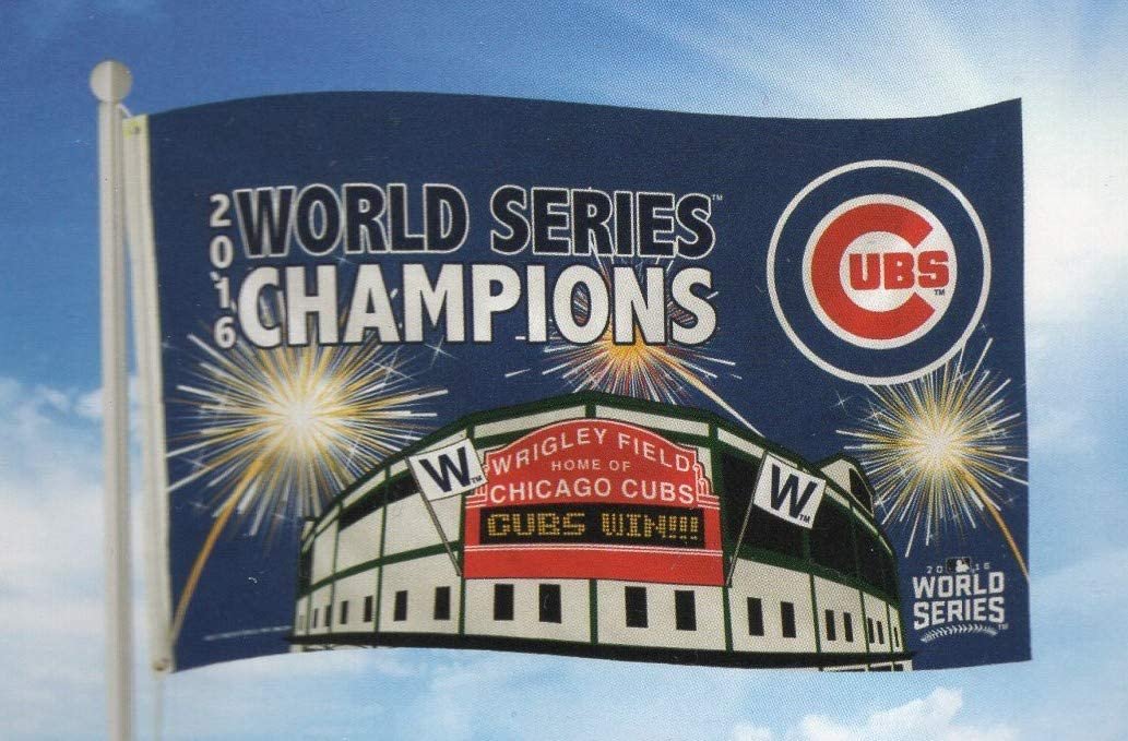 Chicago Cubs 2016 World Series Champions, Commemorative, Premium 3x5 Feet Flag Banner, Metal Grommets, Outdoor Use, Single Sided 2