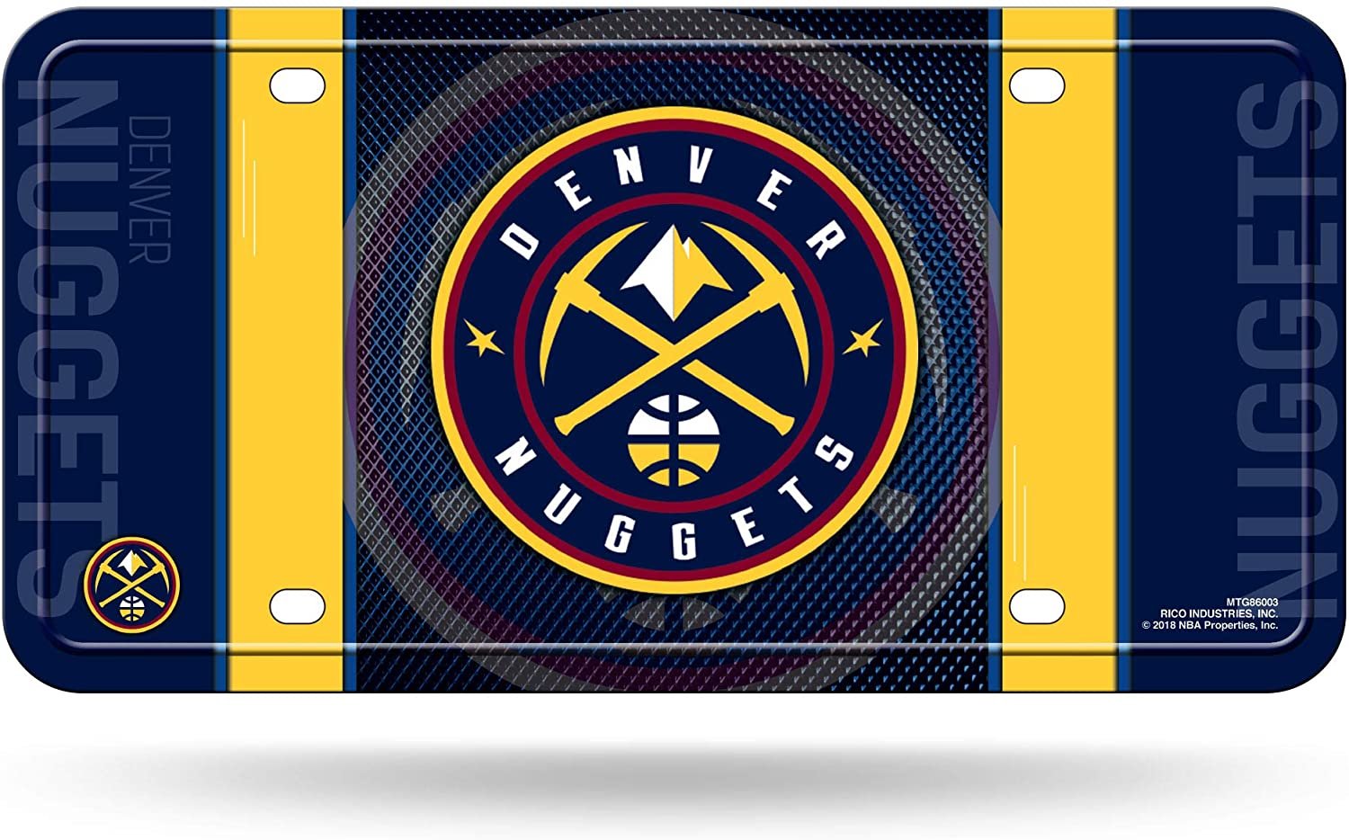 Denver Nuggets Metal Auto Tag License Plate, Jersey Design, 6x12 Inch 1