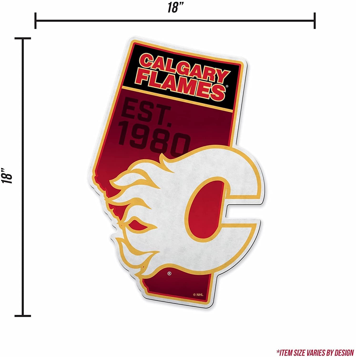 Calgary Flames 18" State Shape Pennant Soft Felt 3
