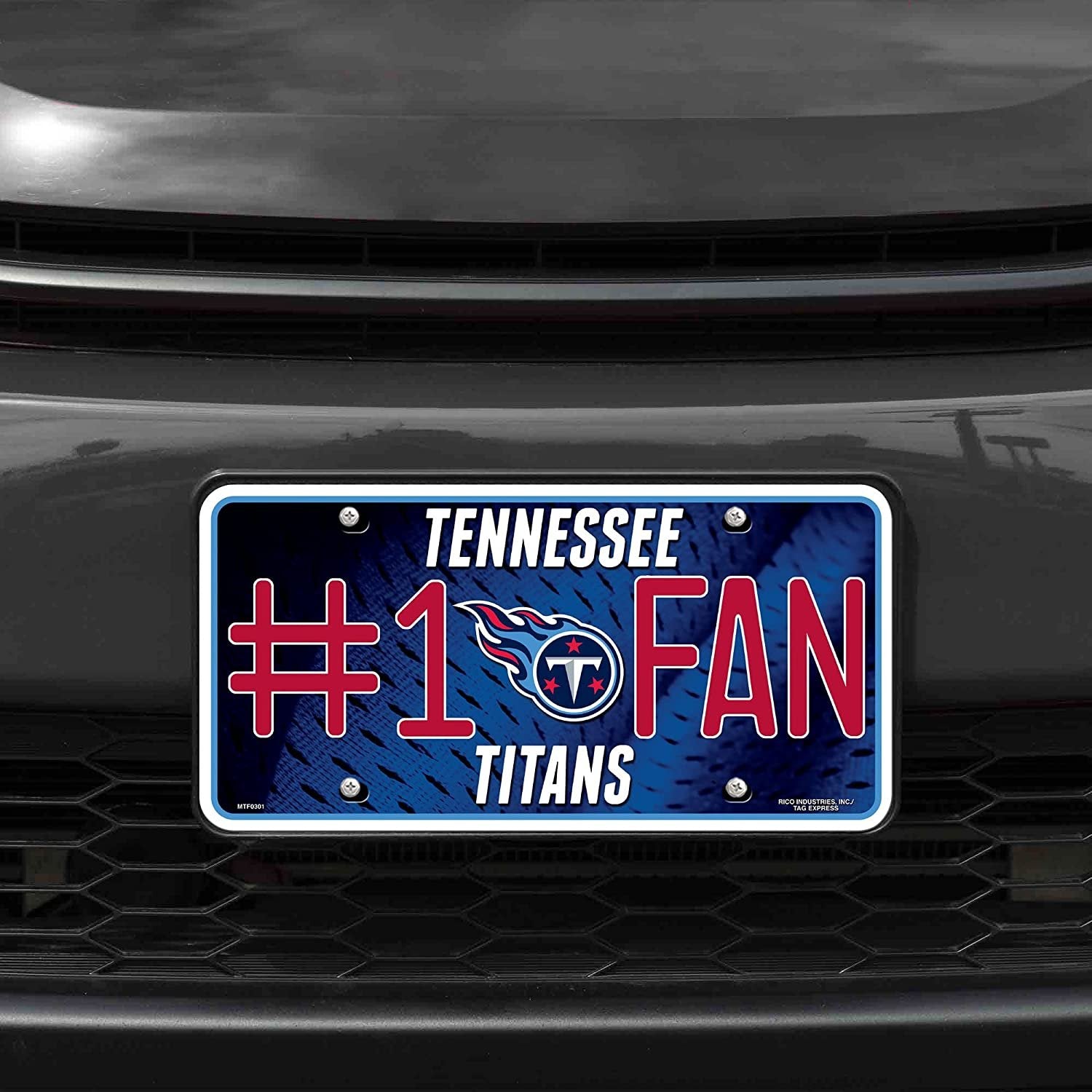 Tennessee Titans Metal Auto Tag License Plate, #1 Fan Design, 12x6 Inch 2
