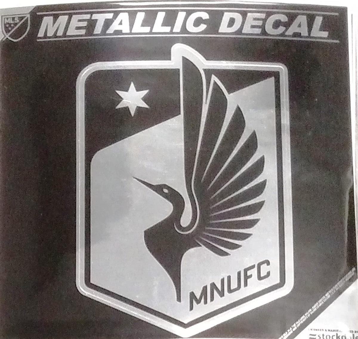 Minnesota United 6 Inch Decal Sticker, Metallic Chrome Shimmer Design, Vinyl Die Cut, Auto Home 1