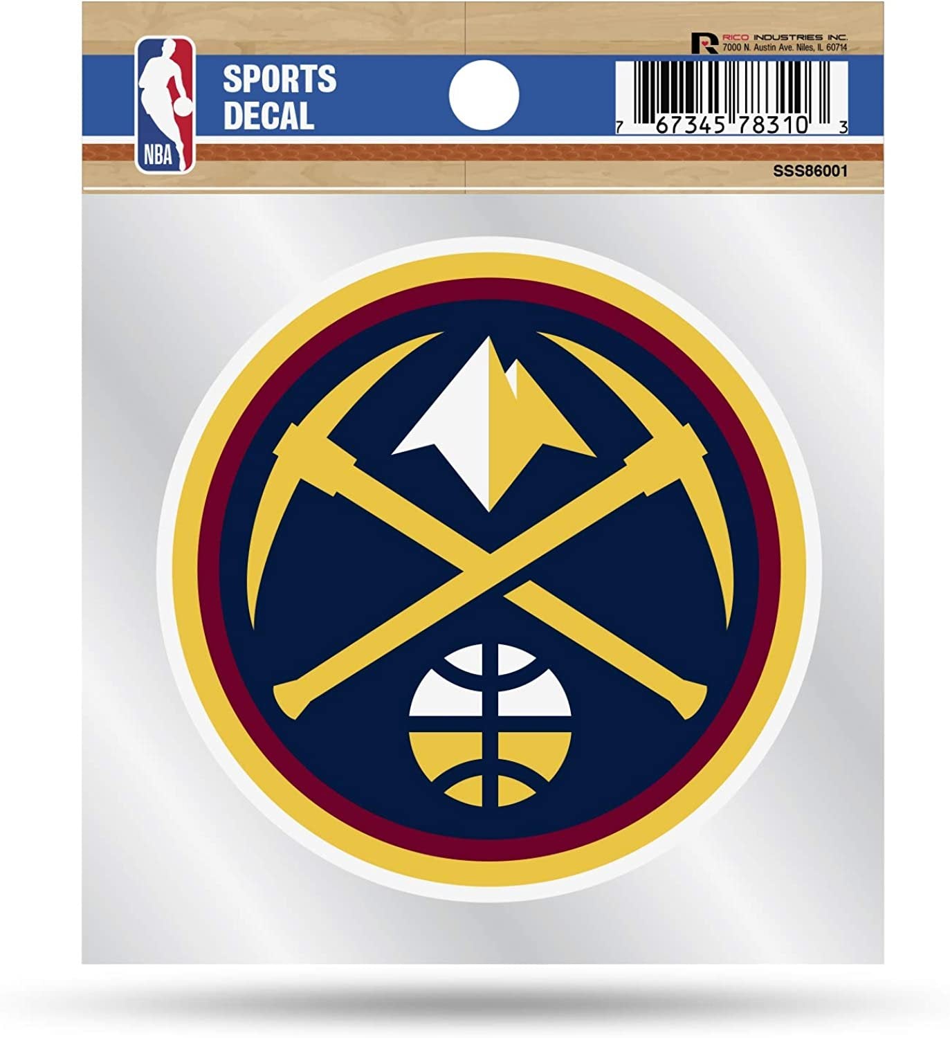 Denver Nuggets 4x4 Inch Decal Sticker Flat Vinyl Clear Backing 1