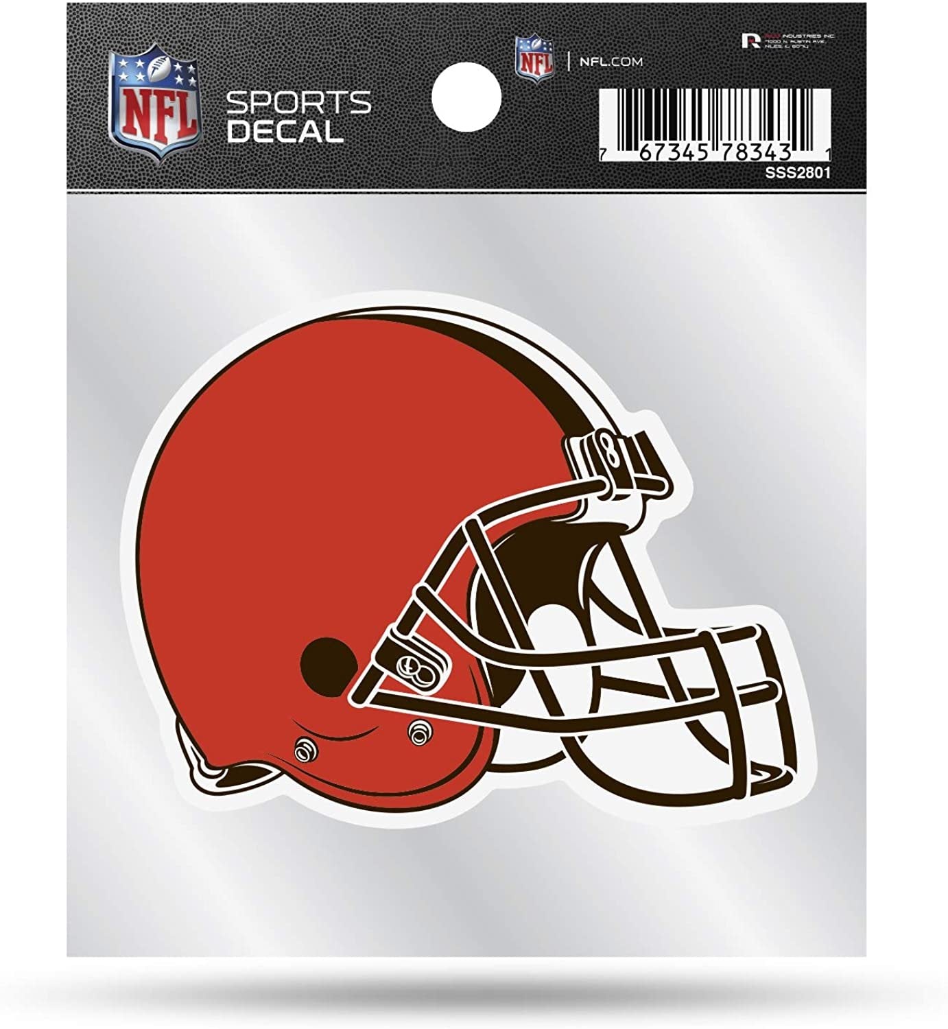 Cleveland Browns 4x4 Inch Die Cut Decal Sticker, Primary Logo, Clear Backing 1