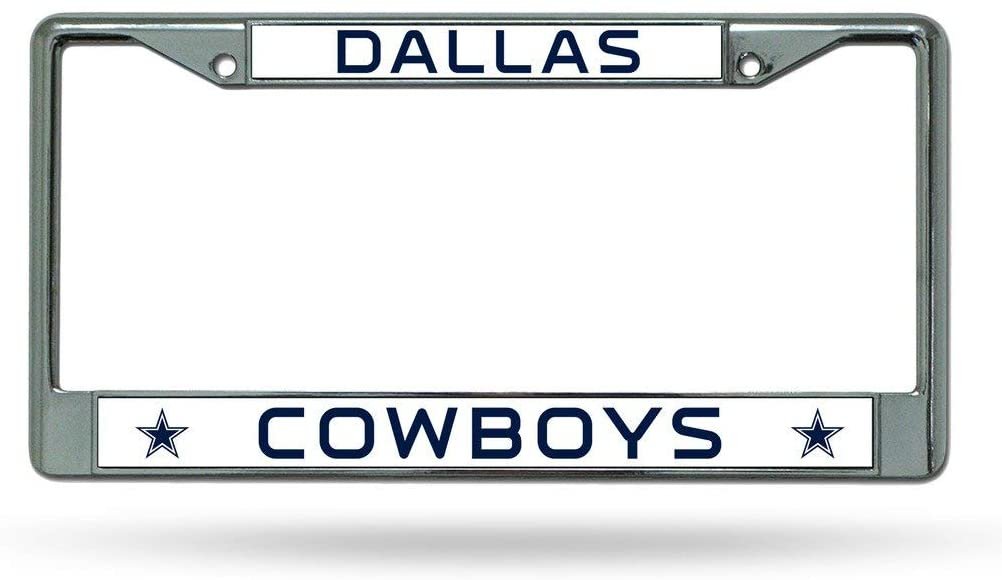 Dallas Cowboys Chrome Metal License Plate Frame Tag Cover, 12x6 Inch 1