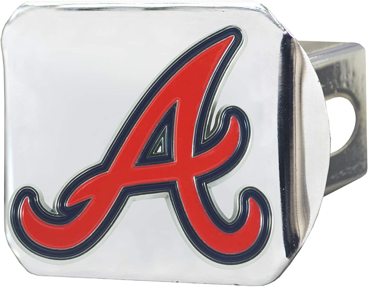Atlanta Braves Hitch Cover Solid Metal with Raised Color Metal Emblem 2" Square Type III