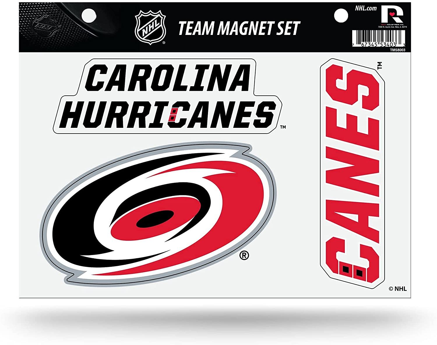 Rico Industries NHL Carolina Hurricanes Die Cut Team Magnet Set Sheet
