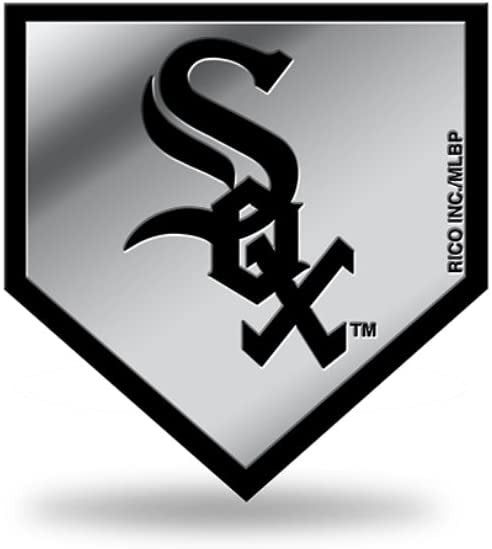Chicago White Sox Auto Emblem, Silver Chrome Color, Raised Molded Plastic, 3.5 Inch, Adhesive Tape Backing 1