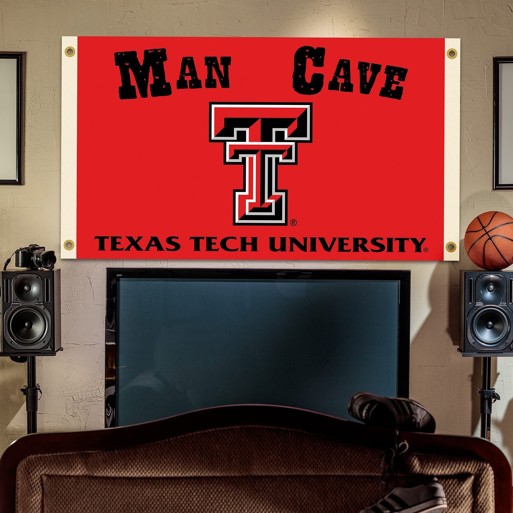BSI Products, INC. - Texas Tech Red Raiders 3’x5’ Man Cave Flag with 4 Heavy-Duty Brass Grommets - TT Football & Basketball Pride - High Durability - Designed for Indoor Use - Great Gift Idea 2