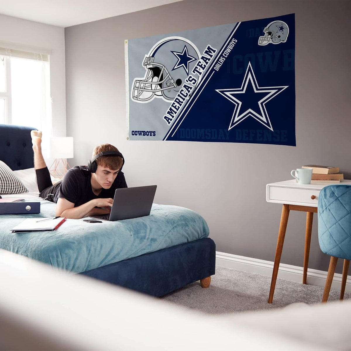 Dallas Cowboys 3x5 Feet Flag Banner, Split Design, Metal Grommets, Single Sided, Indoor or Outdoor Use 4