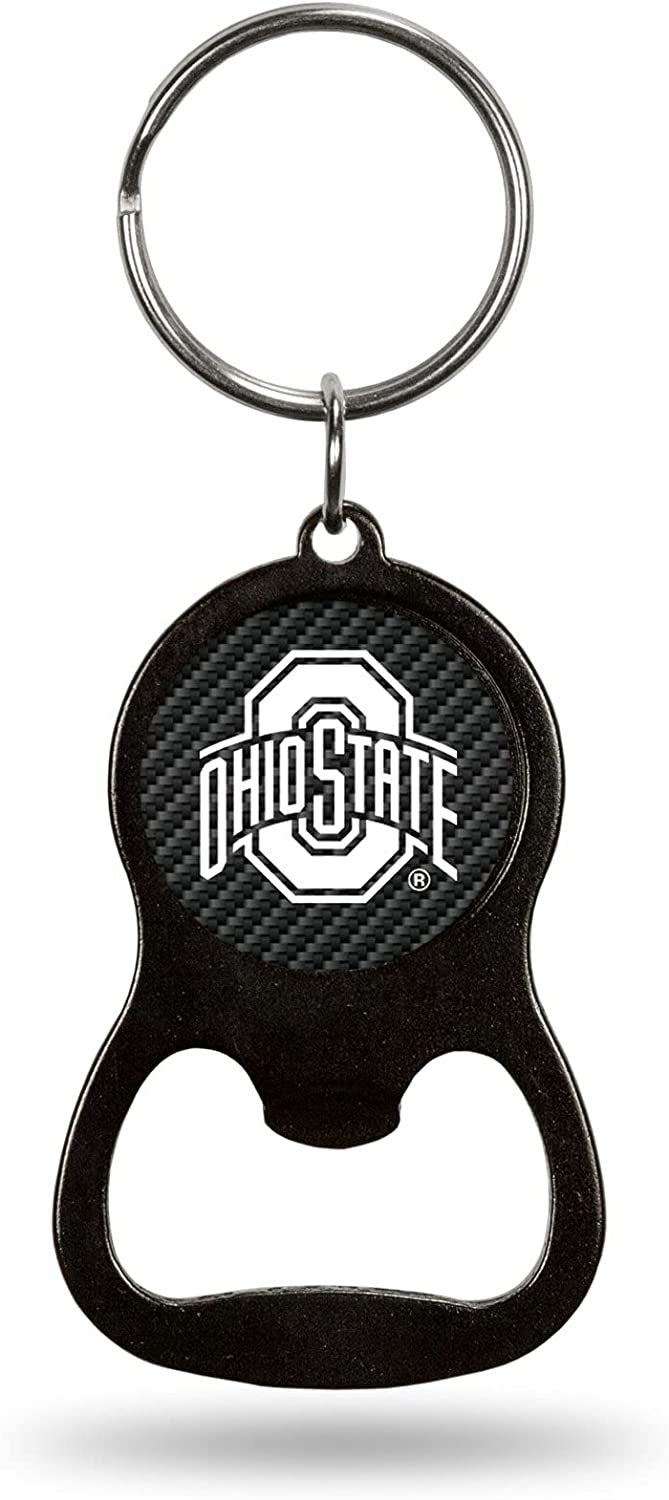 Ohio State University Buckeyes Keychain Bottle Opener Carbon Fiber Design Metal