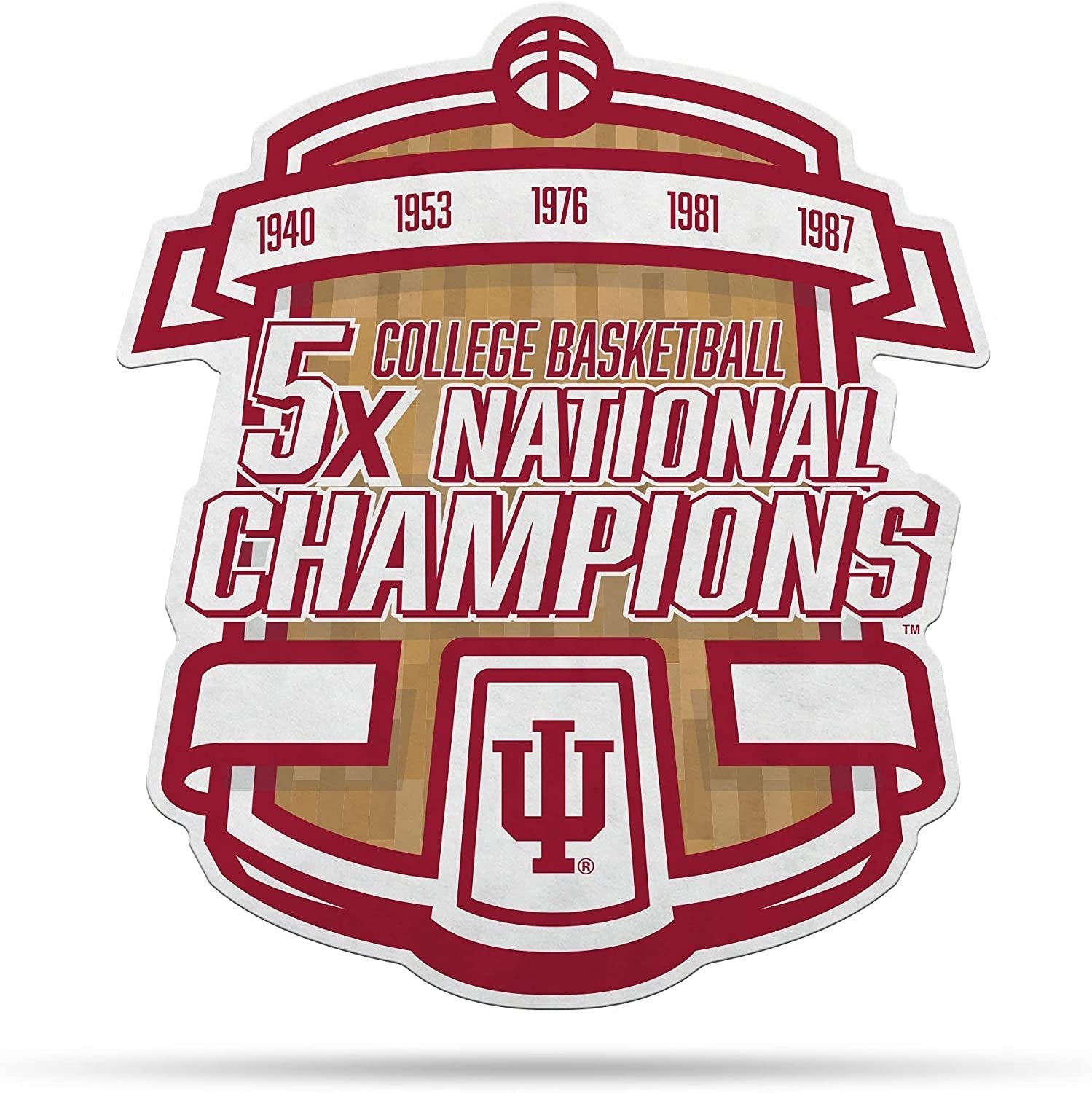 Indiana Hoosiers 5X Champions Pennant 18 Inch Soft Felt University of 1