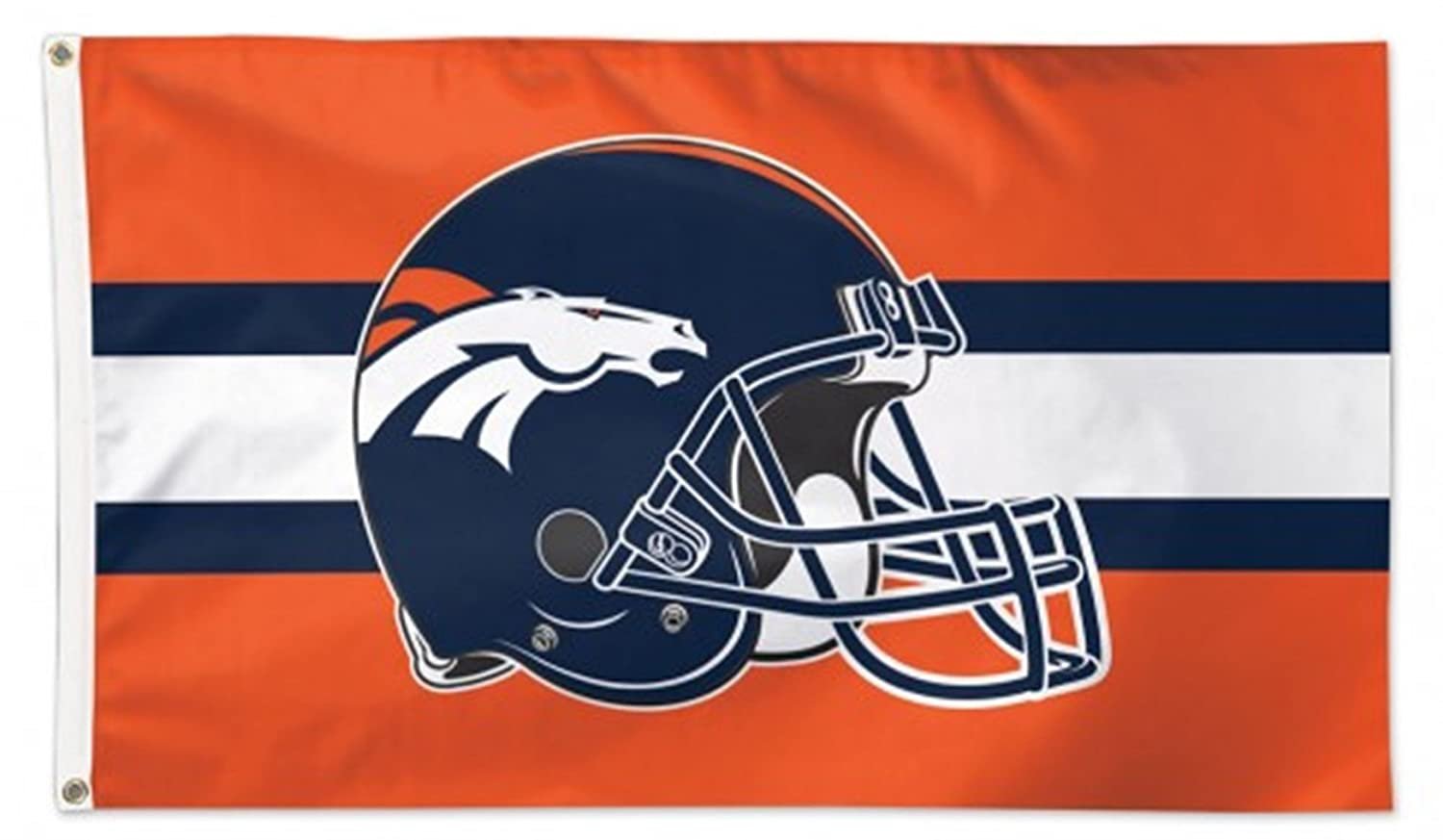 Denver Broncos Premium 3x5 Feet Flag Banner, Bar Helmet Design, Metal Grommets, Outdoor Use, Single Sided 1