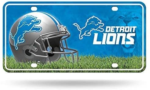 Detroit Lions Metal Auto Tag License Plate, Helmet Design, 12x6 Inch 1