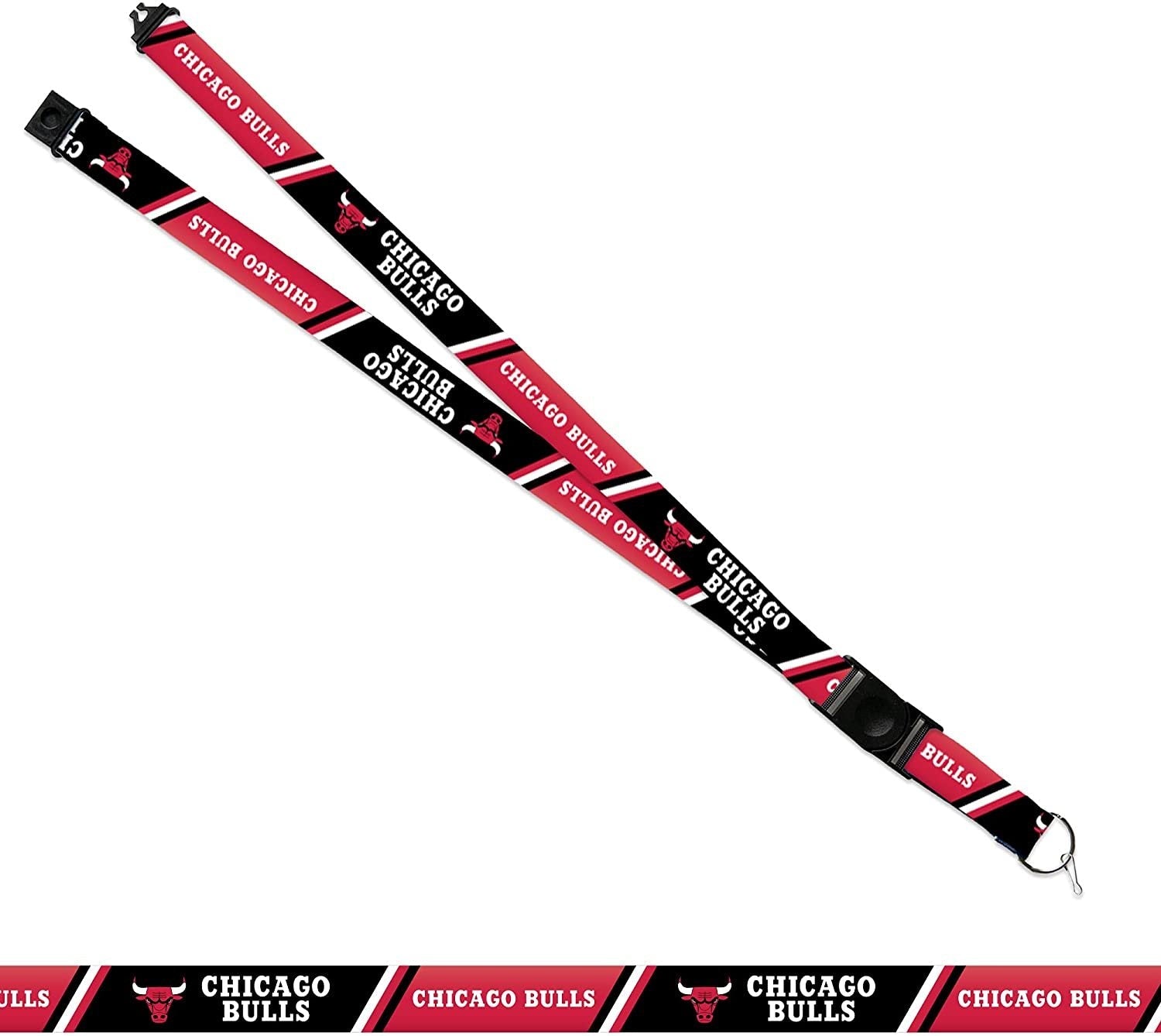 Chicago Bulls Premium Lanyard Keychain 18 Inch Button Clip Safety Breakaway 2