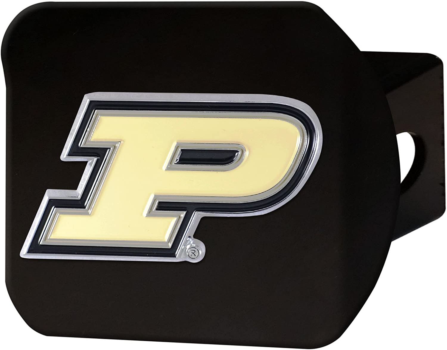 Purdue Boilermakers Solid Metal Black Hitch Cover Color Metal Emblem 2 Inch Square Type III University
