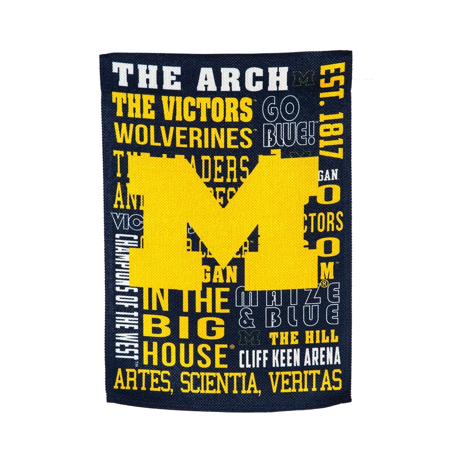 University of Michigan Wolverines Premium Double Sided Garden Flag Banner, Fan Rules Design, 13x18 Inch, Display Stand Sold Seperately, Officially Licensed 1