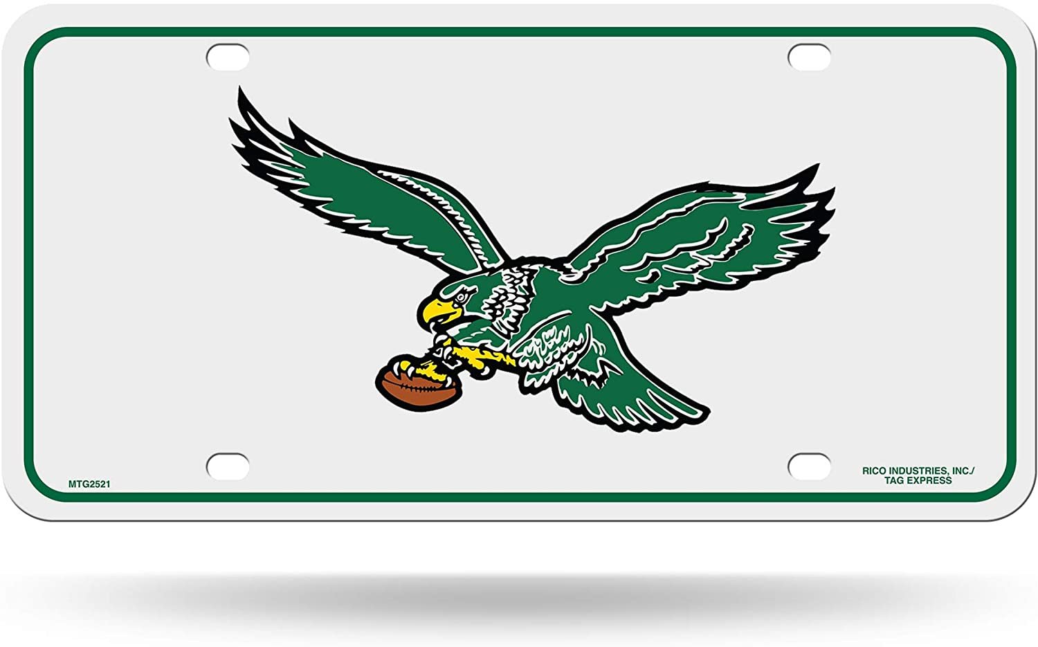 Philadelphia Eagles Metal Auto Tag License Plate, Retro Logo White Design, 12x6 Inch 1