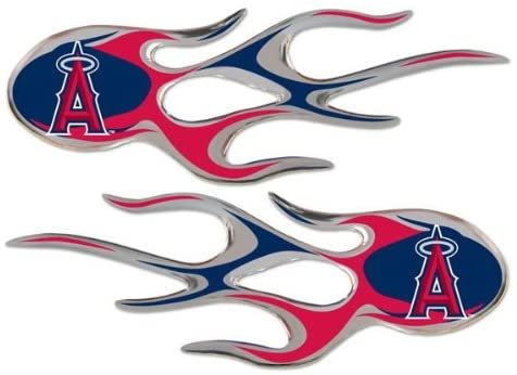 Los Angeles Angels Anaheim 2-Pack Drip Molded Plastic Raised Flame Flames Decal Emblem Sticker Baseball