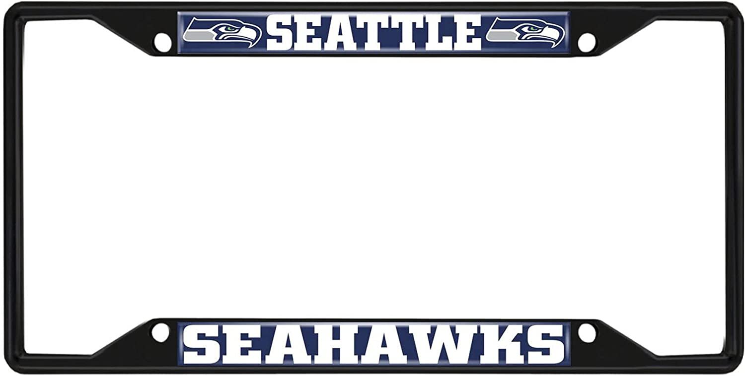 FANMATS 31373 Seattle Seahawks Metal License Plate Frame Black Finish