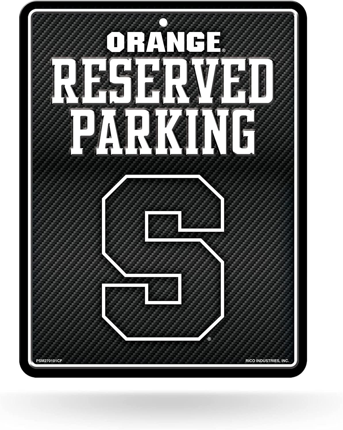 Syracuse University Orange Metal Parking Novelty Wall Sign 8.5 x 11 Inch Carbon Fiber Design 1
