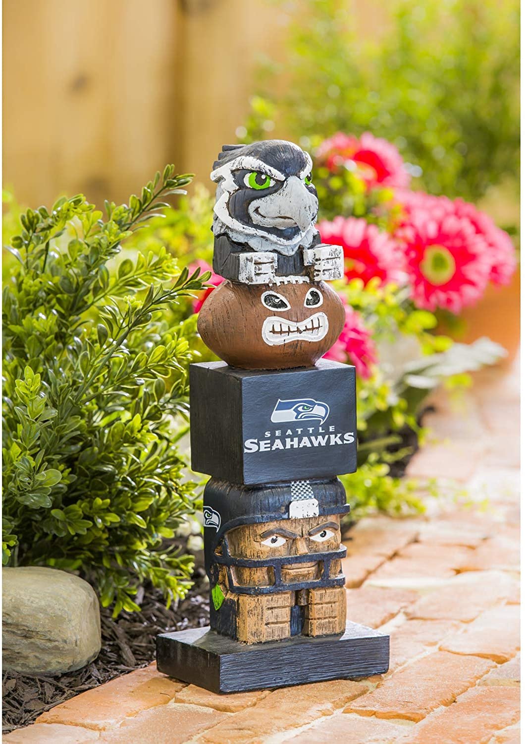 Seattle Seahawks 16 Inch Tiki Totem Garden Statue Resin Outdoor Decoration 7