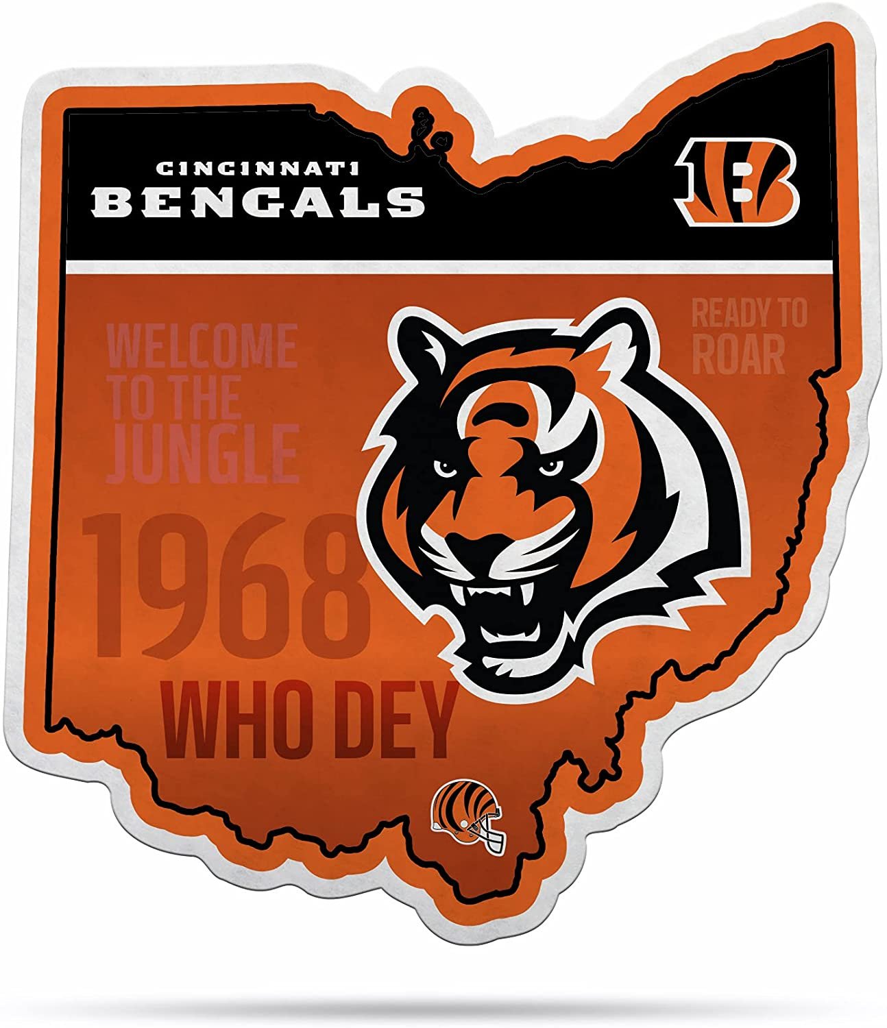 Cincinnati Bengals Pennant State Shape 18 Inch Soft Felt 1
