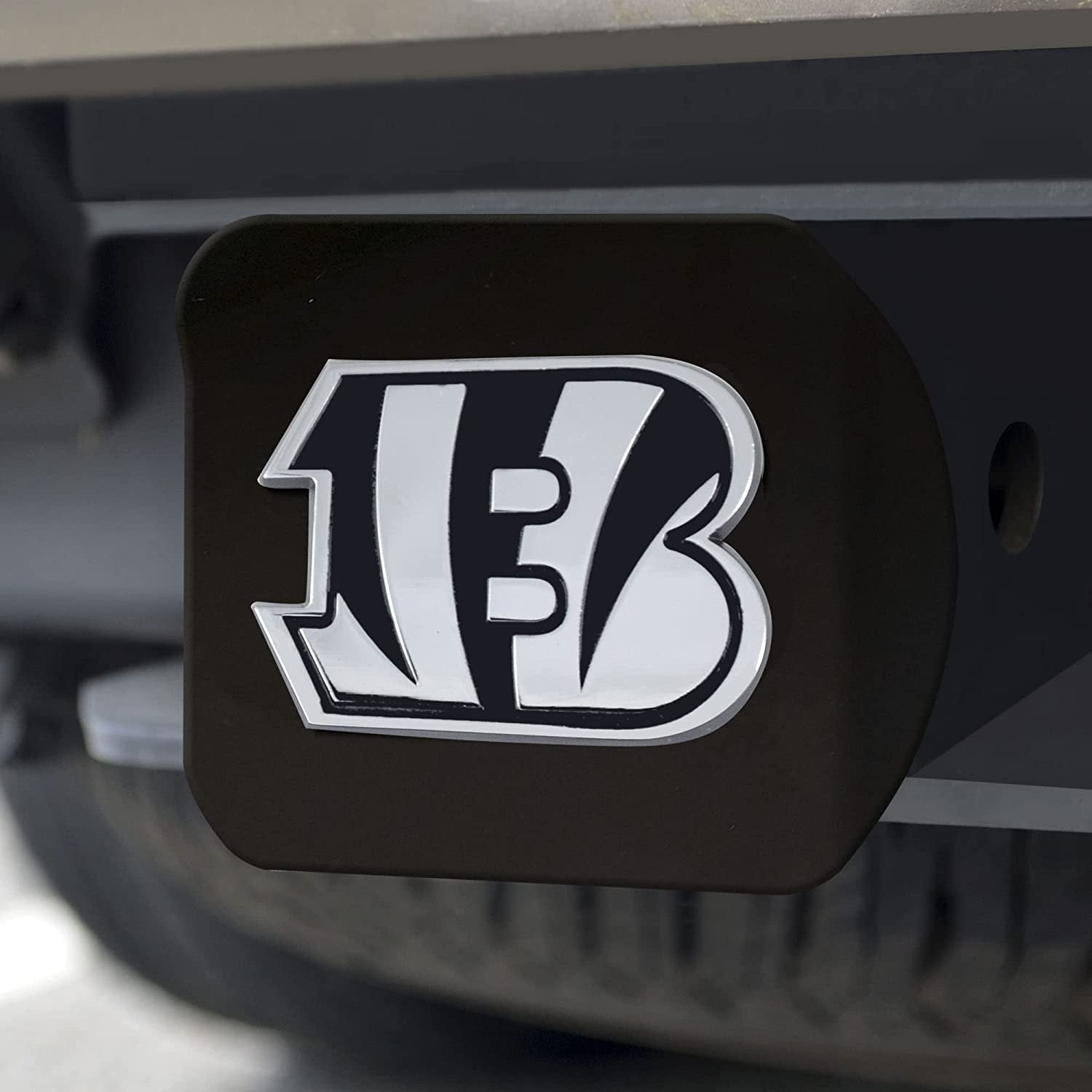 NFL Cincinnati Bengals Metal Hitch Cover, Black, 2" Square Type III Hitch Cover