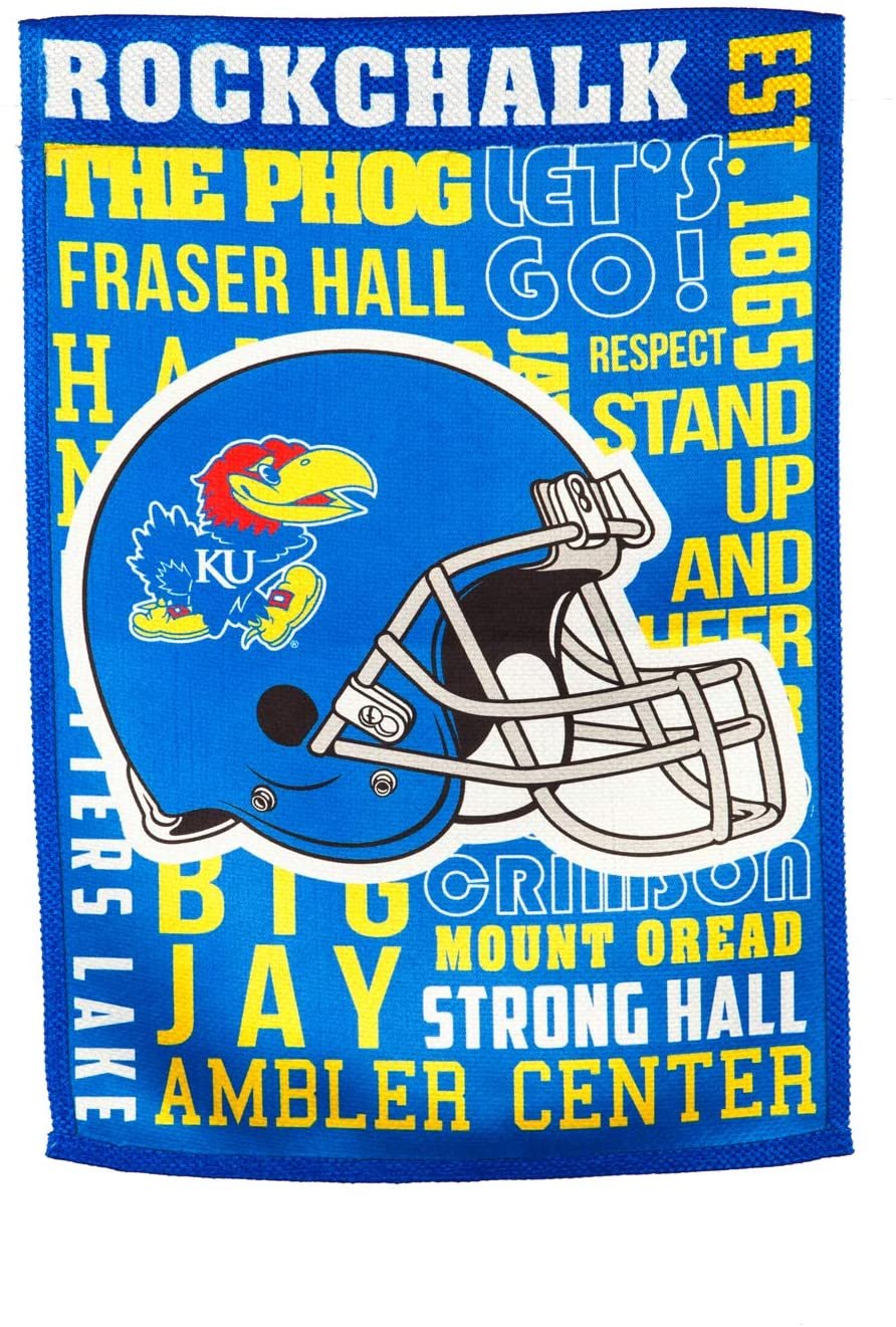 University of Kansas Jayhawks Premium Garden Flag Banner, Double Sided, Fan Rules, 13x18 Inch 2