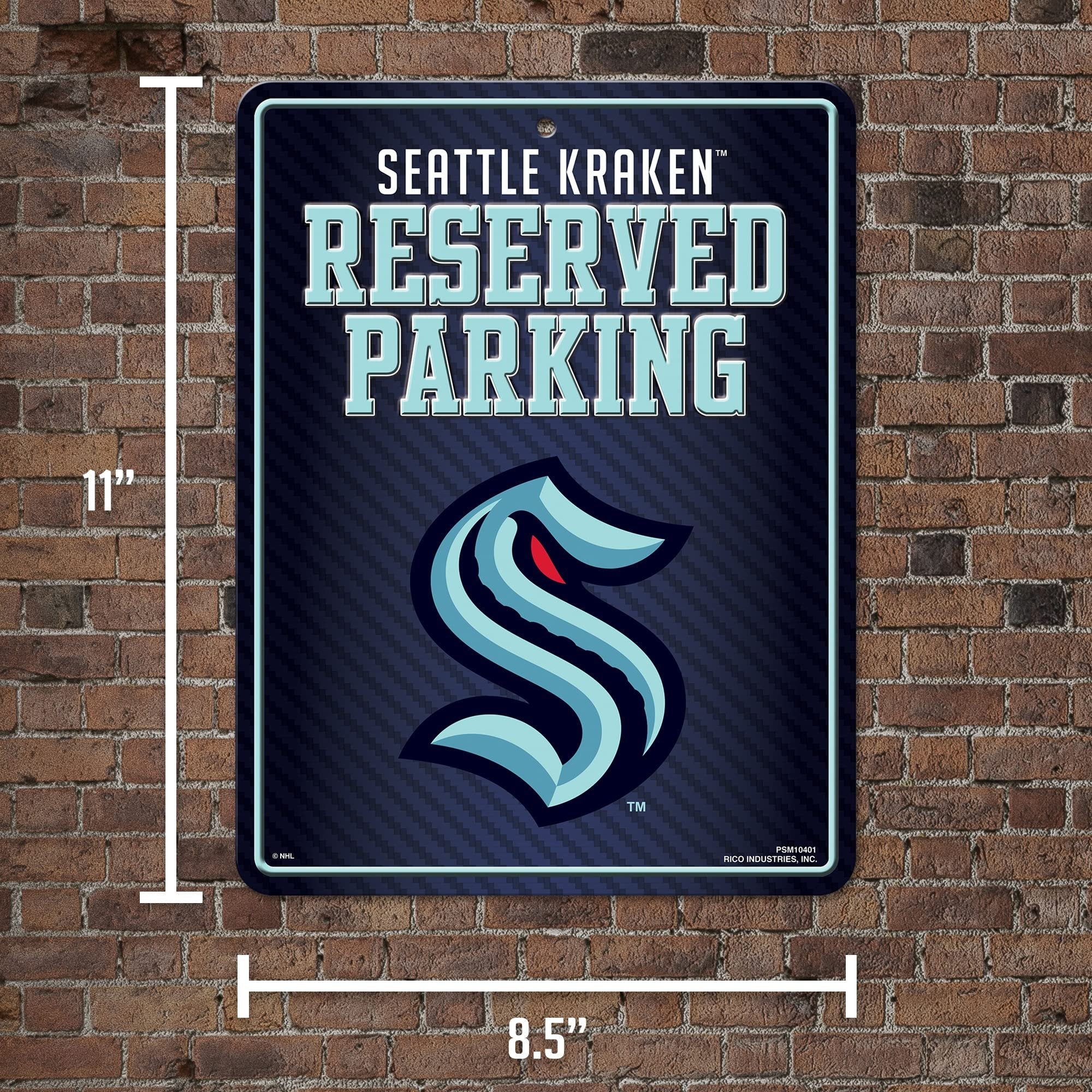 Seattle Kraken Metal Parking Wall Sign, 8.5x11 Inch 6