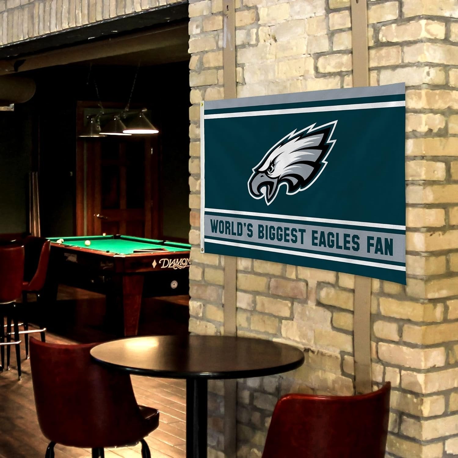 Philadelphia Eagles 3x5 Feet Flag Banner, World's Biggest Fan, Metal Grommets, Single Sided, Indoor or Outdoor Use 5