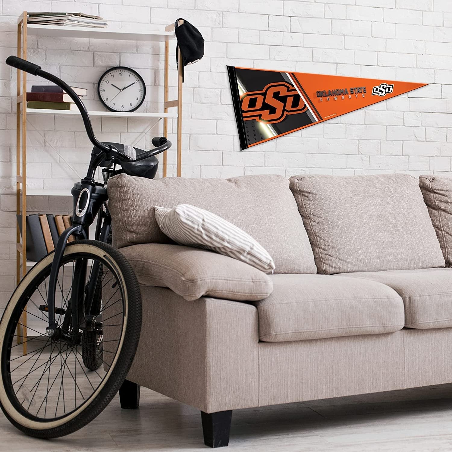 Oklahoma State University Cowboys Soft Felt Pennant, Primary Design, 12x30 Inch, Easy To Hang 3