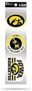 Iowa Hawkeyes 3 Piece Retro Spirit Decals Premium Throwback Stickers 1