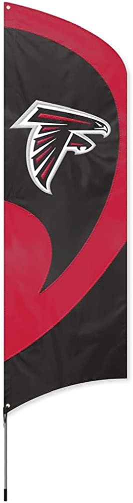 Atlanta Falcons 8 Foot Tall Team Flag Tailgating Kit with Metal Pole 1