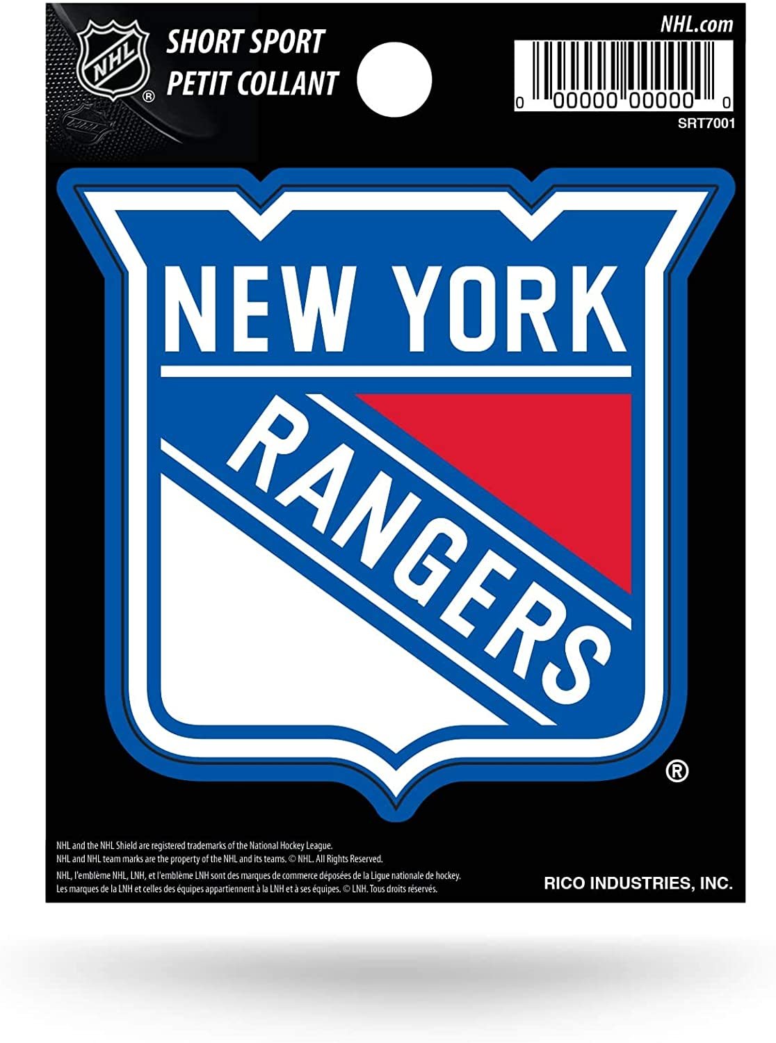 New York Rangers 3 Inch Decal Sticker, Flat Vinyl, Die Cut, Full Adhesive Backing