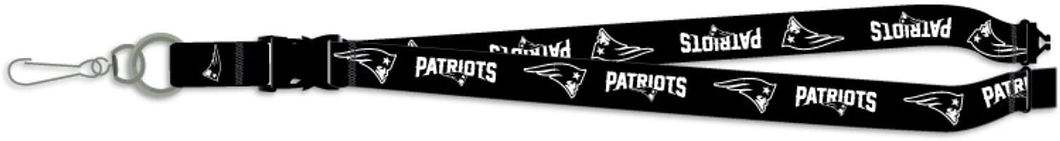 New England Patriots Blackout Design Lanyard Keychain Double Sided Breakaway Safety Design Adult 18 Inch 1