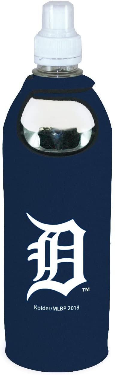 Detroit Tigers 1/2 Liter Water Soda Bottle Beverage Insulator Holder Cooler with Clip Baseball