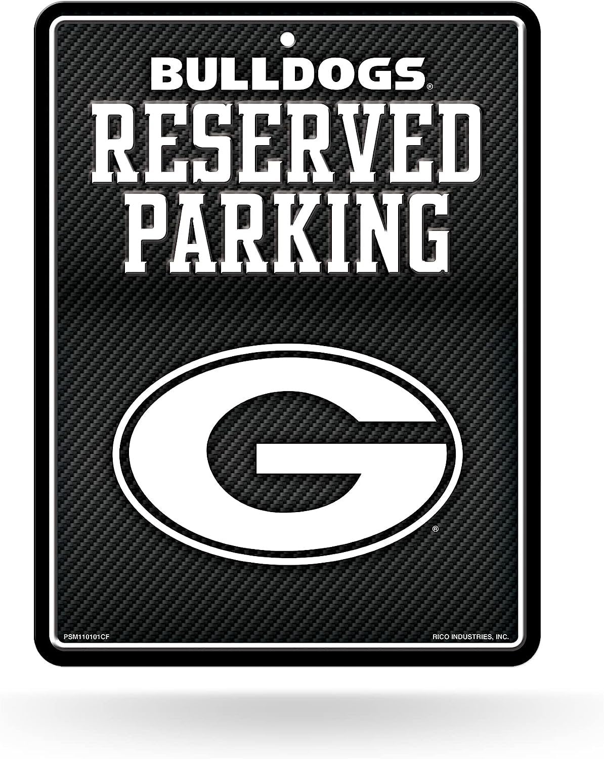 University of Georgia Bulldogs Metal Parking Novelty Wall Sign 8.5 x 11 Inch Carbon Fiber Design 1
