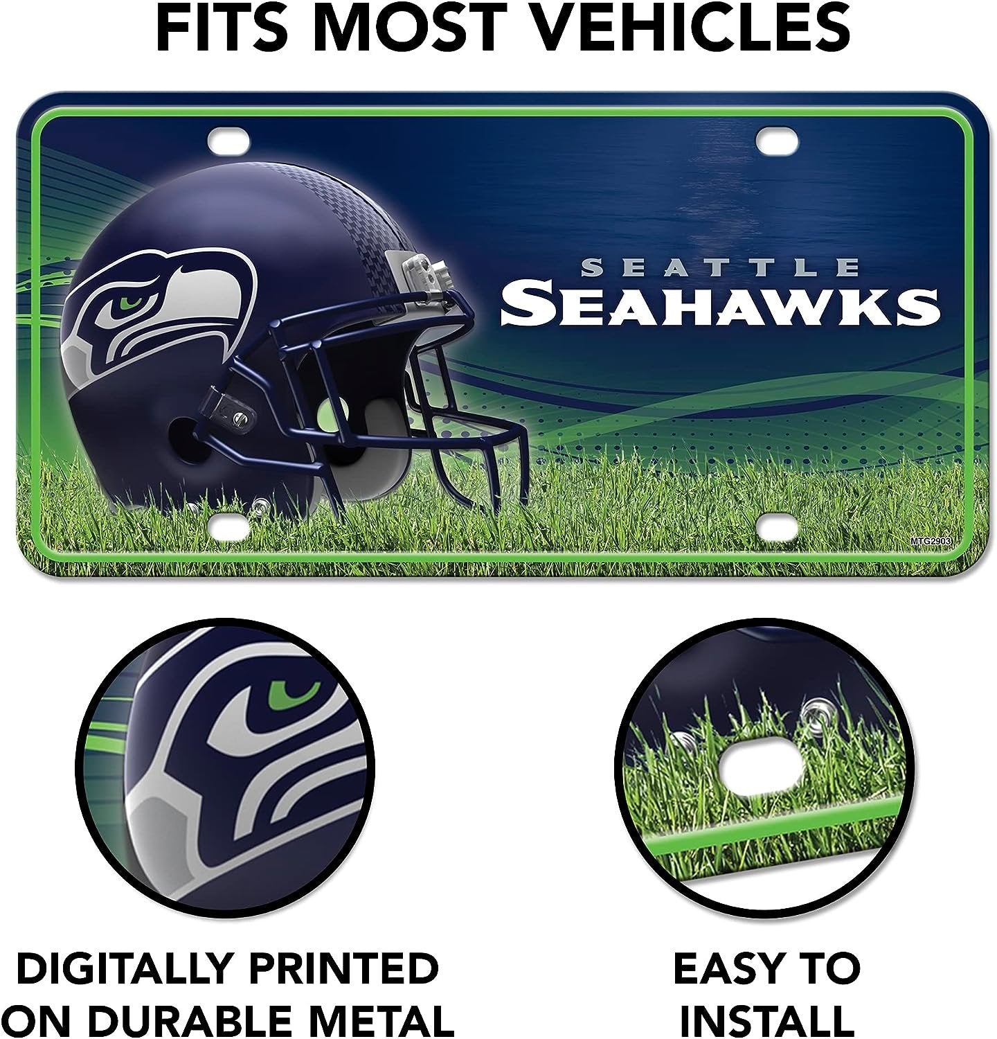 Philadelphia Eagles Metal Tag License Plate 6x12 Inch, Green Circle Design 5