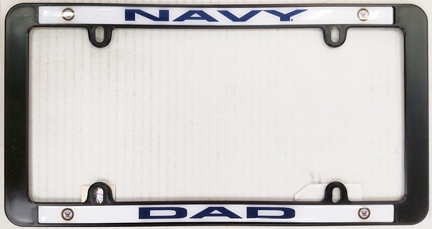 Navy DAD Black Plastic License Plate Frame Tag Cover United States Military 1