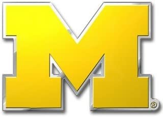 University of Michigan Wolverines Auto Emblem Aluminum Metal Color Raised Decal 1