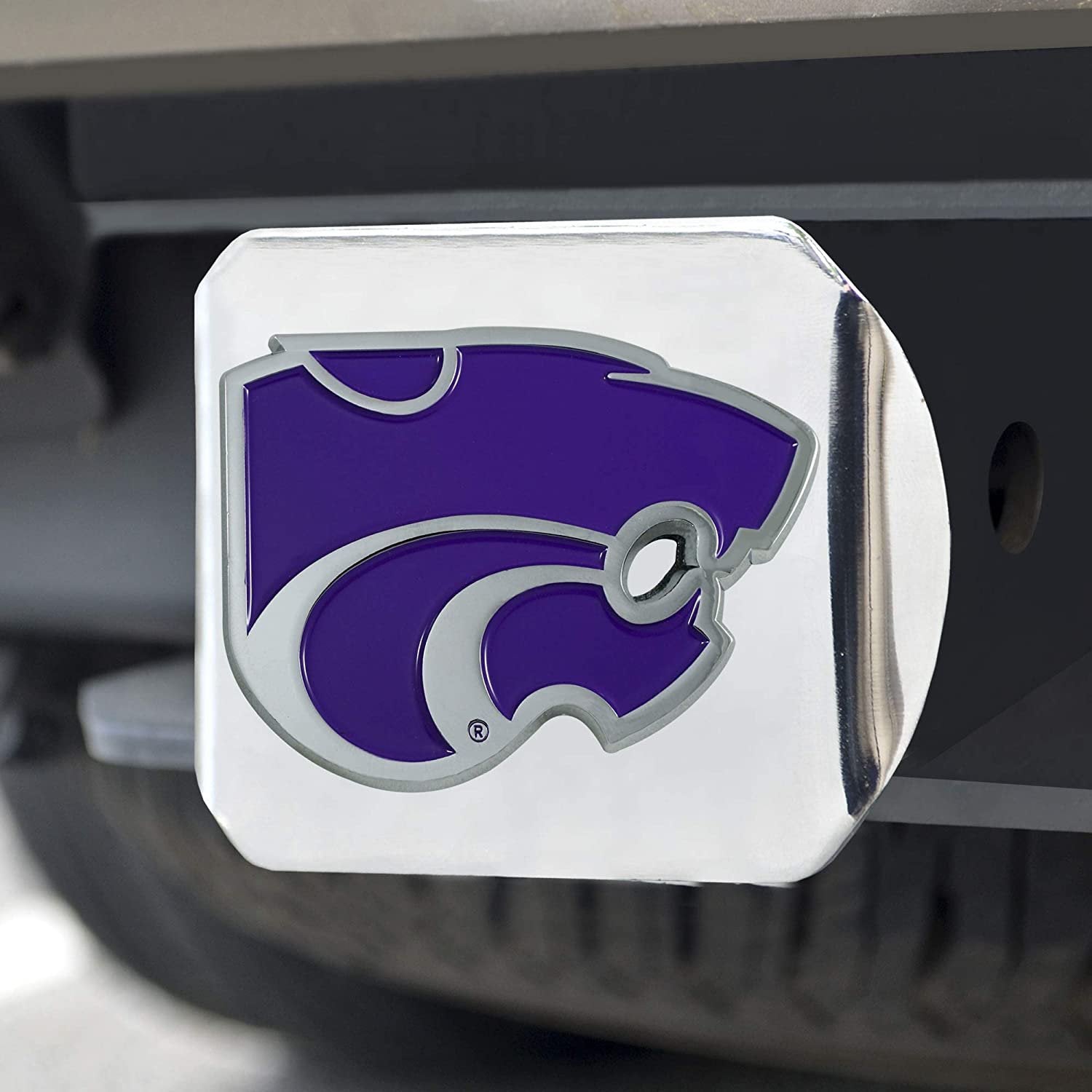 Kansas State Wildcats Hitch Cover Solid Metal with Raised Color Metal Emblem 2" Square Type III University