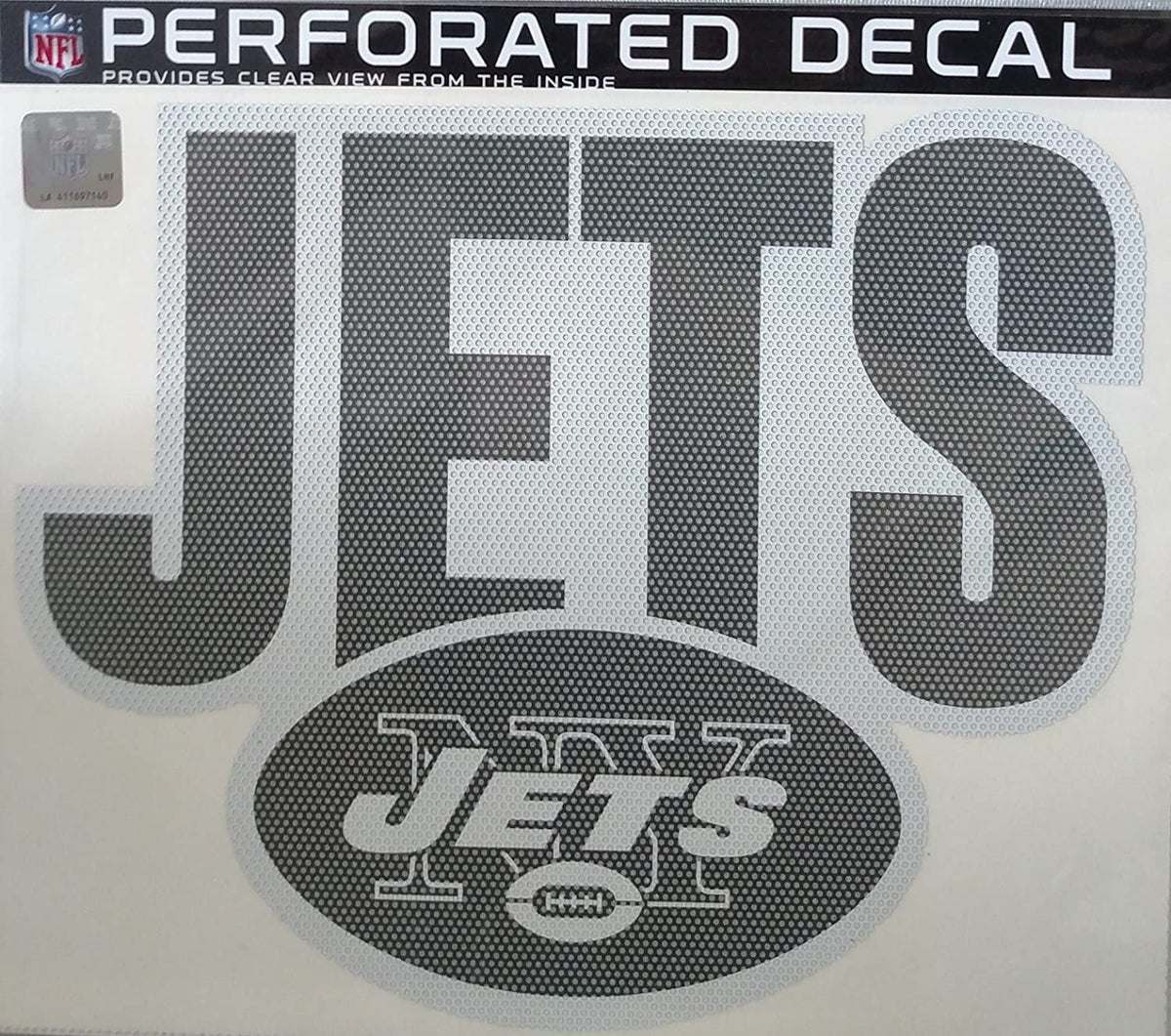 New York Jets 12 Inch Preforated Window Film Decal Sticker, One-Way Vision, Adhesive Backing 1