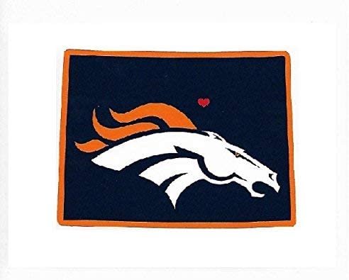 Denver Broncos 5 Inch Sticker Decal, Home State Design, Flat Vinyl, Full Adhesive Backing 2