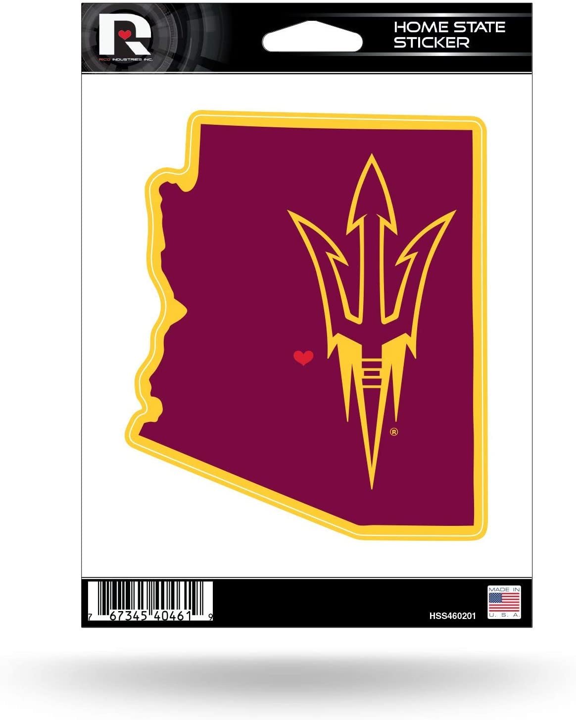 Arizona State University Sun Devils 5 Inch Sticker Decal, Home State Design, Flat Vinyl, Full Adhesive Backing 1