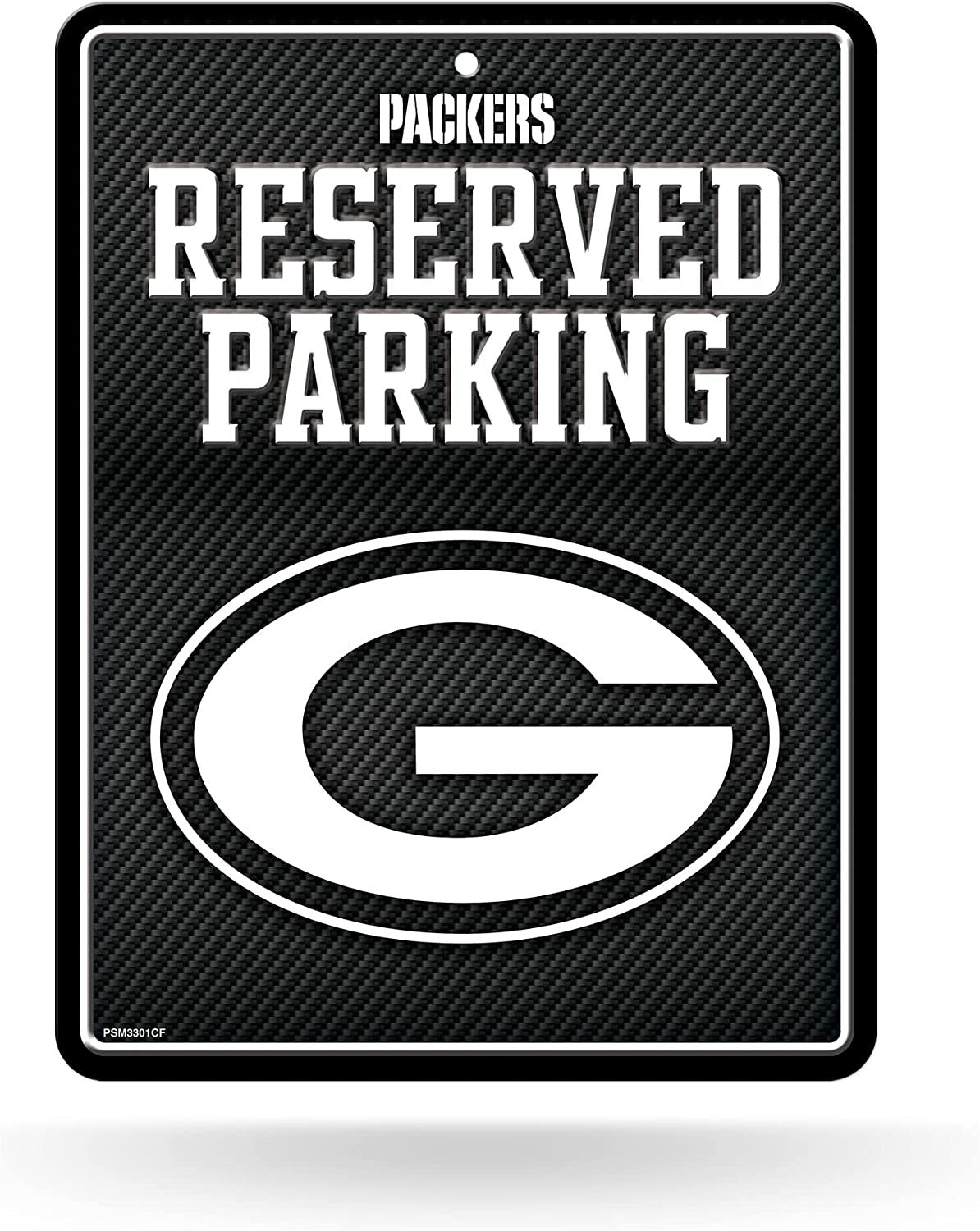 Green Bay Packers Metal Parking Novelty Wall Sign 8.5 x 11 Inch Carbon Fiber Design 1