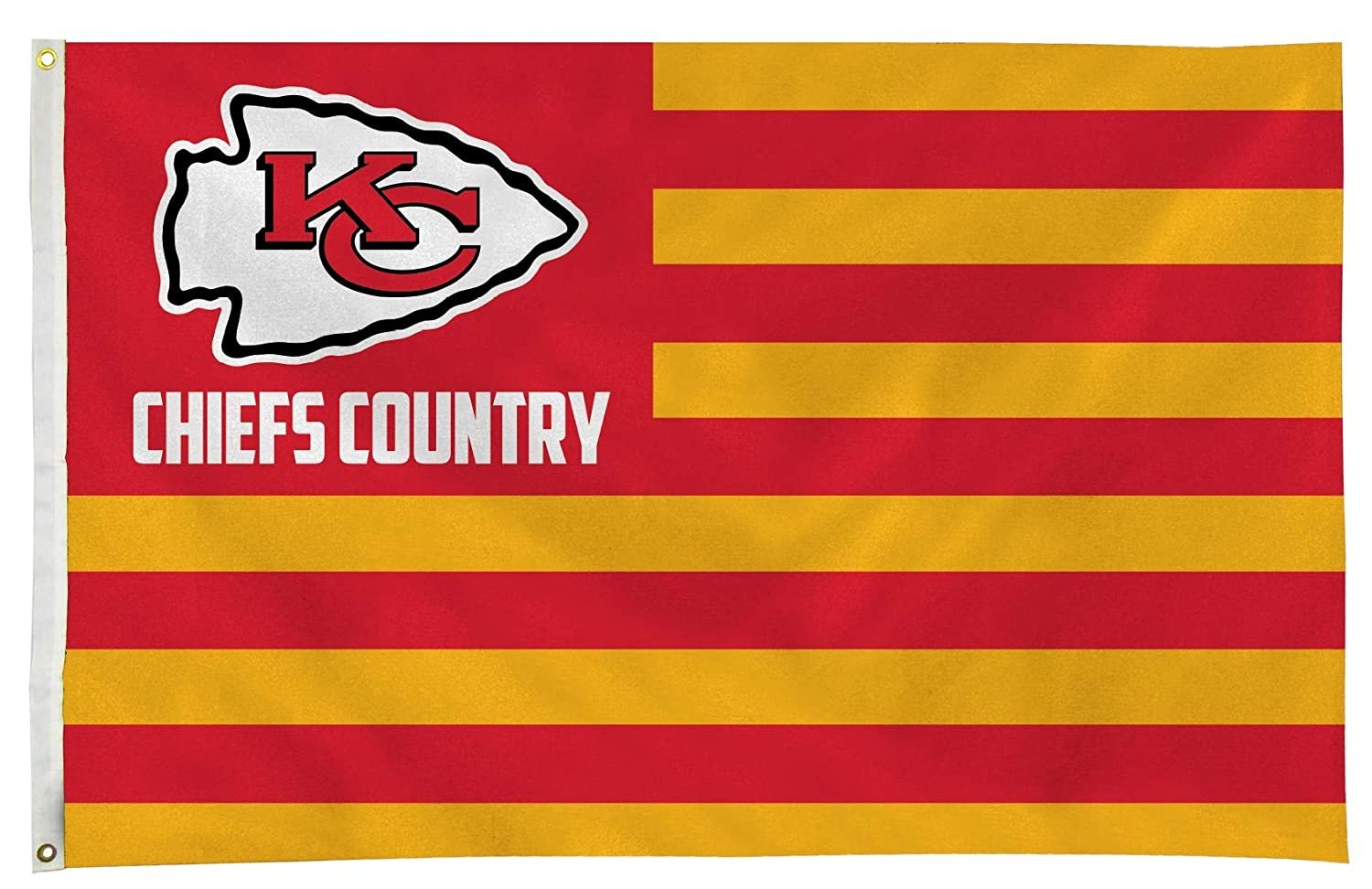 Kansas City Chiefs Premium 3x5 Feet Flag Banner, Country Design, Metal Grommets, Outdoor Use, Single Sided 1